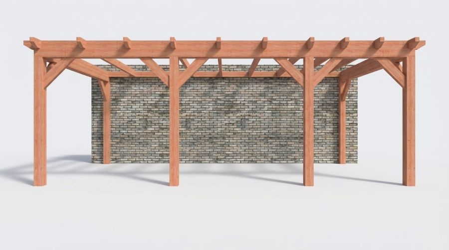Bouwpakket aanbouwveranda 709x390,5 cm rechts fijnbezaagd Douglas