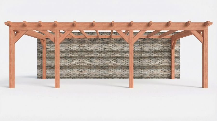 Bouwpakket aanbouwveranda 815x390,5 cm links fijnbezaagd Douglas