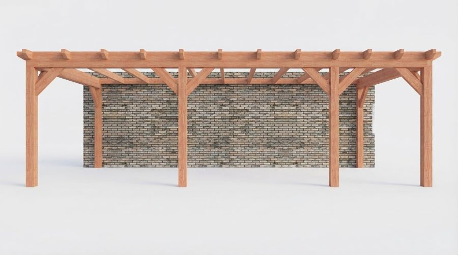 Bouwpakket aanbouwveranda 815x390,5 cm rechts fijnbezaagd Douglas