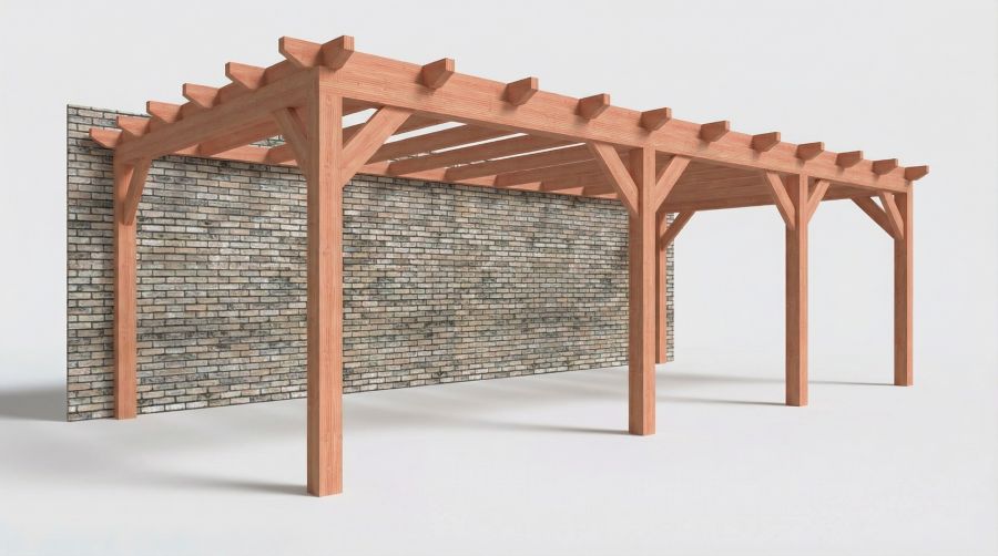 Bouwpakket aanbouwveranda 822x390,5 cm links fijnbezaagd Douglas