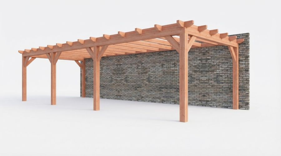 Bouwpakket aanbouwveranda 992,5x390,5 cm rechts fijnbezaagd Douglas