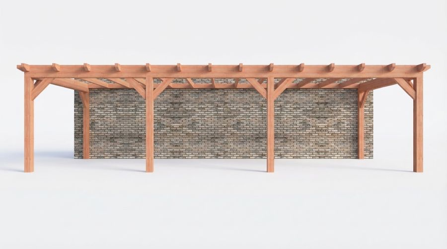Bouwpakket aanbouwveranda 992,5x390,5 cm rechts fijnbezaagd Douglas