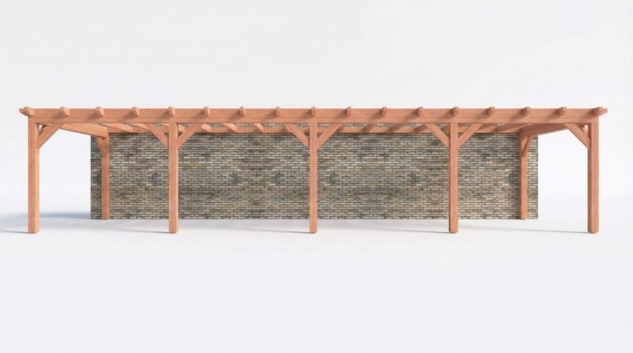 Bouwpakket aanbouwveranda 1219x390,5 cm fijnbezaagd Douglas