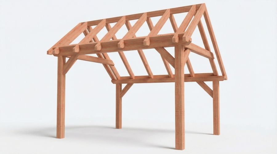 Bouwpakket kapschuur 410,5x346 cm fijnbezaagd Douglas