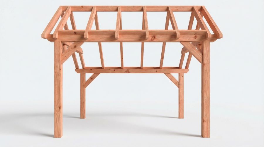 Bouwpakket kapschuur 410,5x346 cm fijnbezaagd Douglas