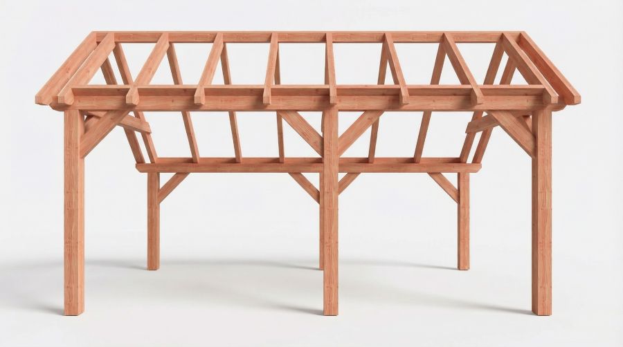 Bouwpakket kapschuur 584x346 cm fijnbezaagd Douglas