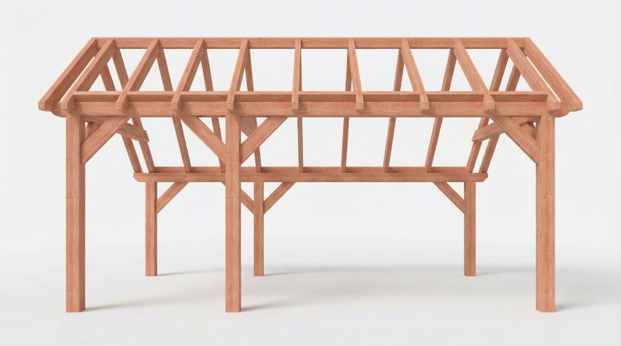 Constructiepakket kapschuur 588,5x346 cm fijnbezaagd Douglas