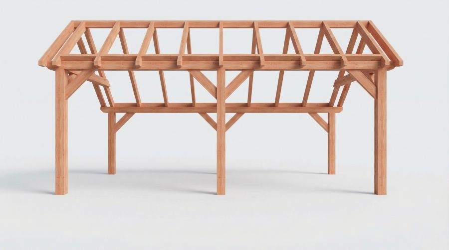 Bouwpakket kapschuur 637x346 cm fijnbezaagd Douglas