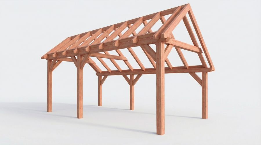 Bouwpakket kapschuur 648,5x346 cm fijnbezaagd Douglas
