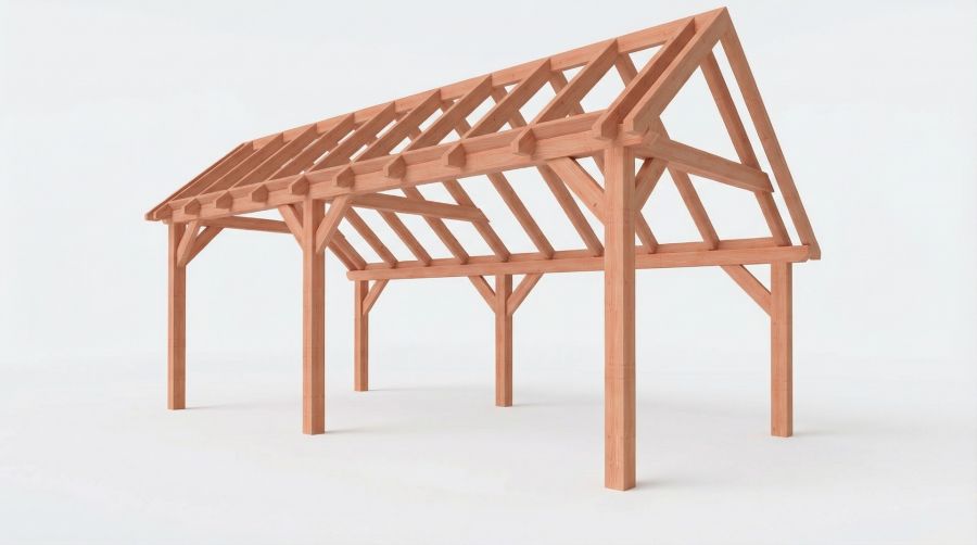 Bouwpakket kapschuur 701,5x346 cm fijnbezaagd Douglas