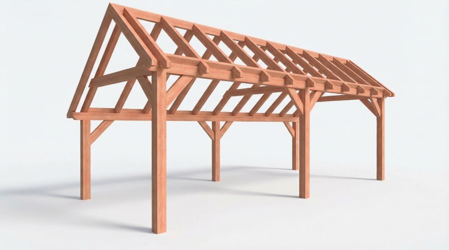Bouwpakket kapschuur 766x346 cm fijnbezaagd Douglas
