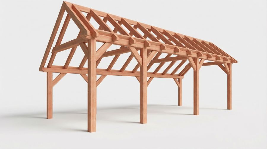 Bouwpakket kapschuur 815x346 cm fijnbezaagd Douglas