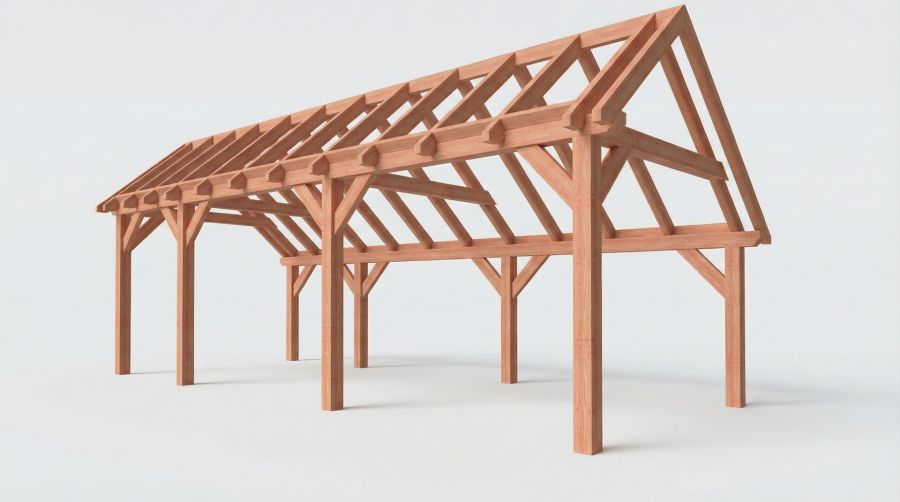 Bouwpakket kapschuur 815x346 cm fijnbezaagd Douglas