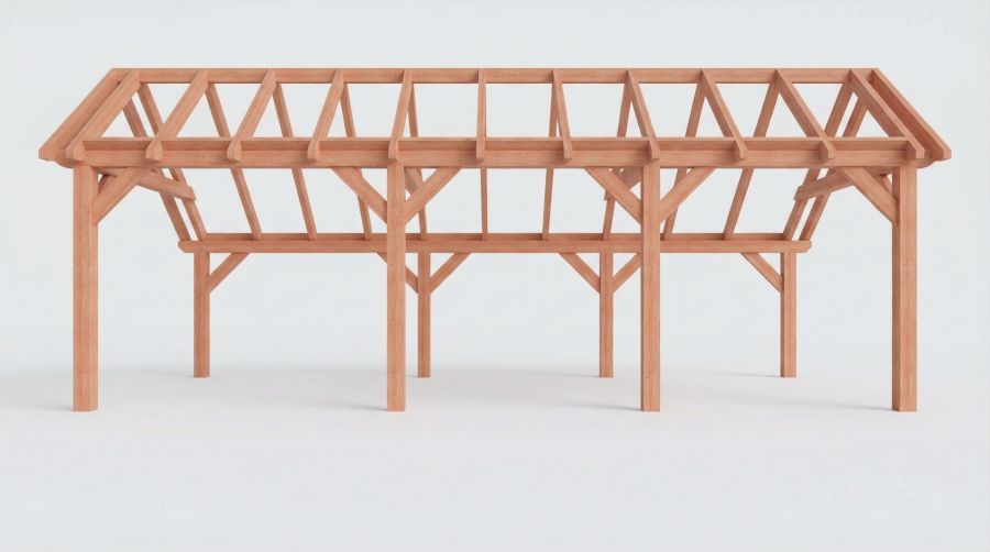 Bouwpakket kapschuur 822x346 cm fijnbezaagd Douglas