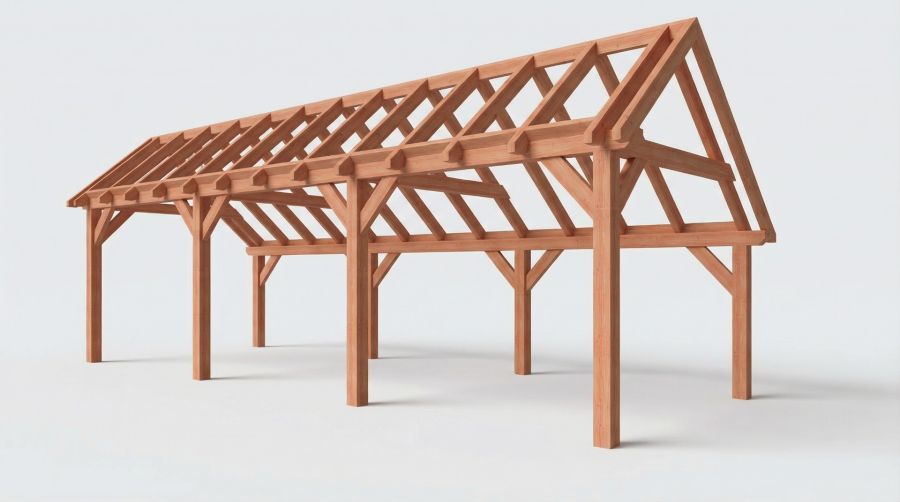 Bouwpakket kapschuur 928x346 cm fijnbezaagd Douglas