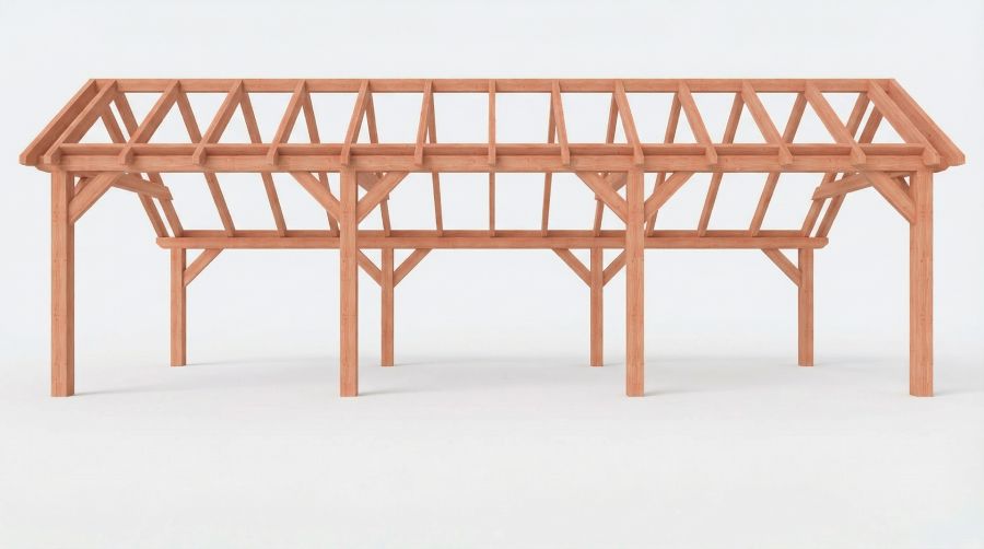 Bouwpakket kapschuur 928x346 cm fijnbezaagd Douglas