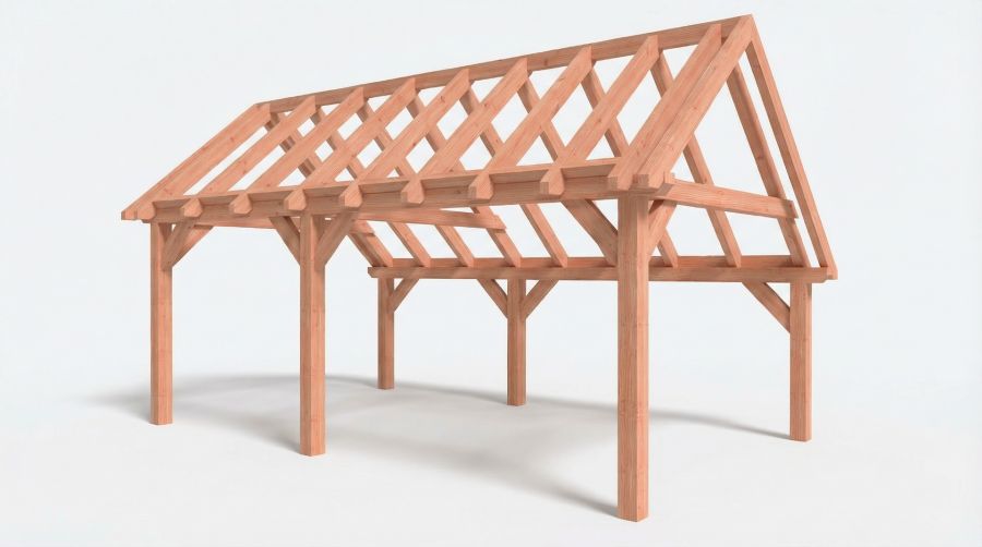 Bouwpakket kapschuur 648,5x410,5 cm fijnbezaagd Douglas