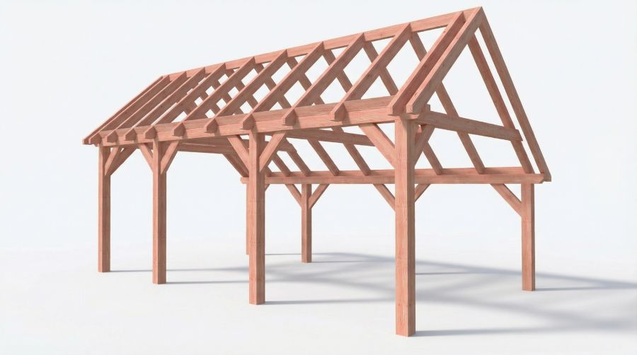 Bouwpakket kapschuur 709x410,5 cm fijnbezaagd Douglas