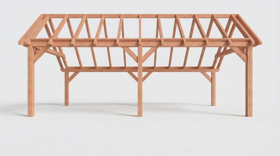 Bouwpakket kapschuur 769x410,5 cm fijnbezaagd Douglas