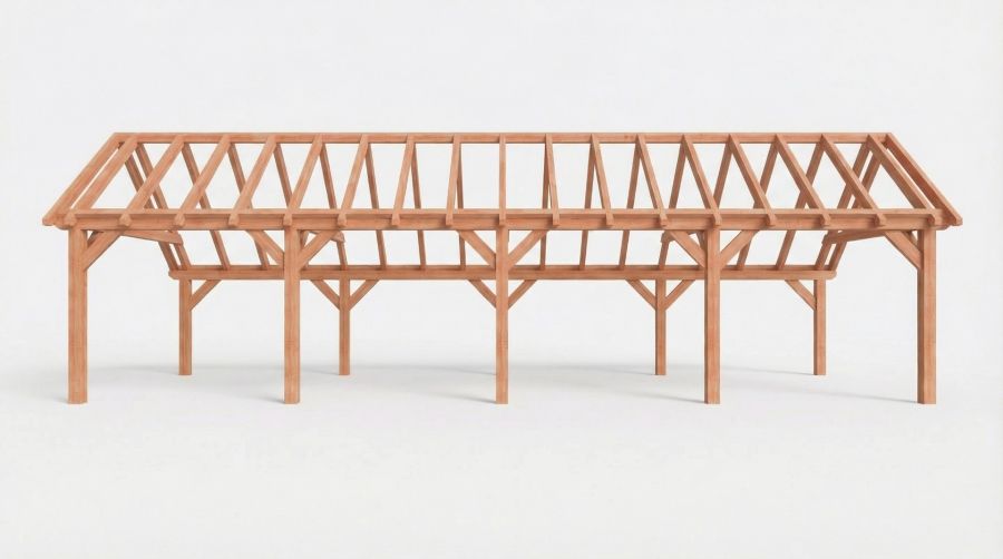 Bouwpakket kapschuur 1219x410,5 cm fijnbezaagd Douglas