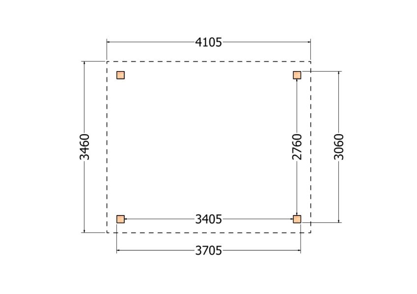 Bouwpakket zadeldak 410,5x346 cm fijnbezaagd Douglas