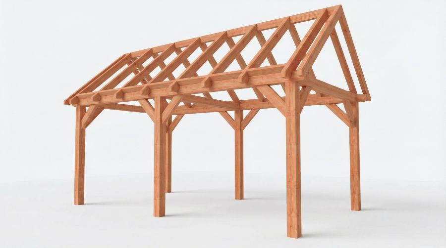Bouwpakket zadeldak 584x346 cm fijnbezaagd Douglas