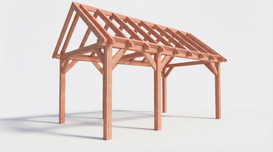 Bouwpakket zadeldak 588,5x346 cm fijnbezaagd Douglas