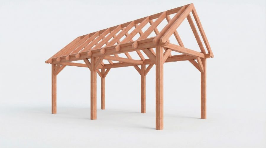 Bouwpakket zadeldak 637x346 cm fijnbezaagd Douglas