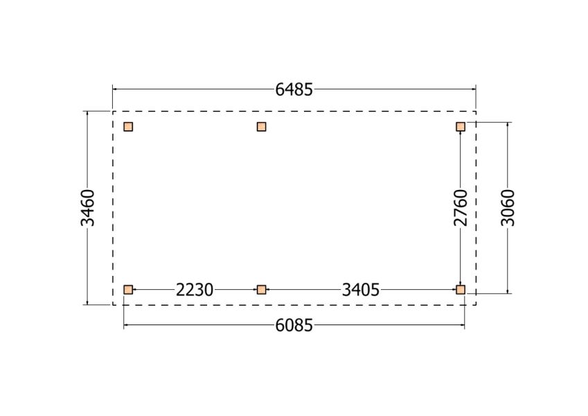 Bouwpakket zadeldak 648,5x346 cm fijnbezaagd Douglas