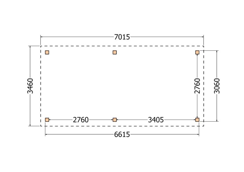Bouwpakket zadeldak 701,5x346 cm fijnbezaagd Douglas
