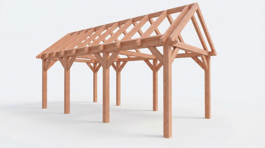 Bouwpakket zadeldak 709x346 cm fijnbezaagd Douglas