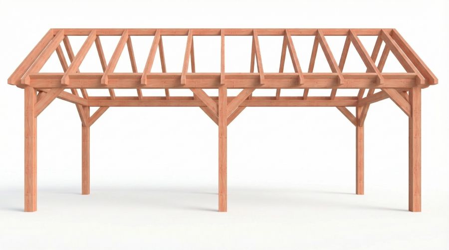 Bouwpakket zadeldak 766x346 cm fijnbezaagd Douglas