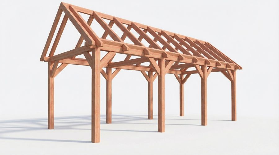 Bouwpakket zadeldak 769x346 cm fijnbezaagd Douglas