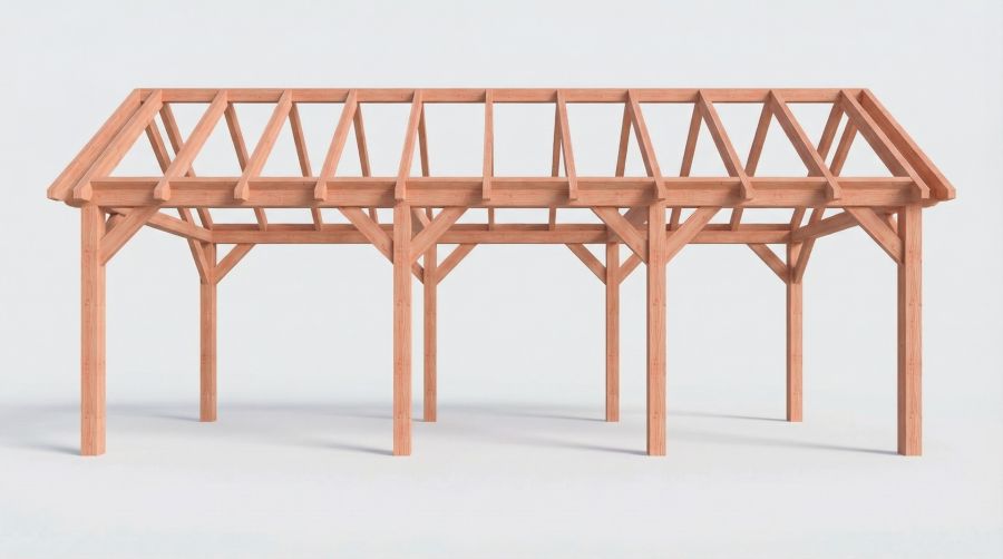 Bouwpakket zadeldak 822x346 cm fijnbezaagd Douglas