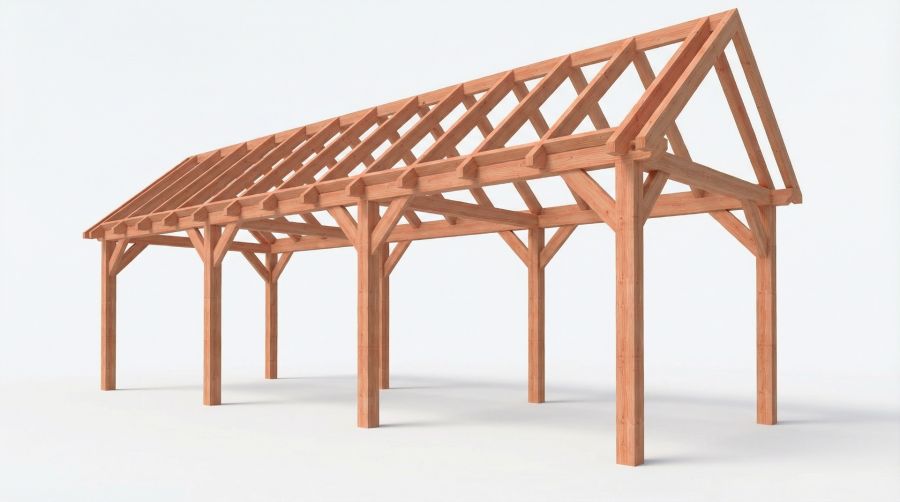Bouwpakket zadeldak 928x346 cm fijnbezaagd Douglas