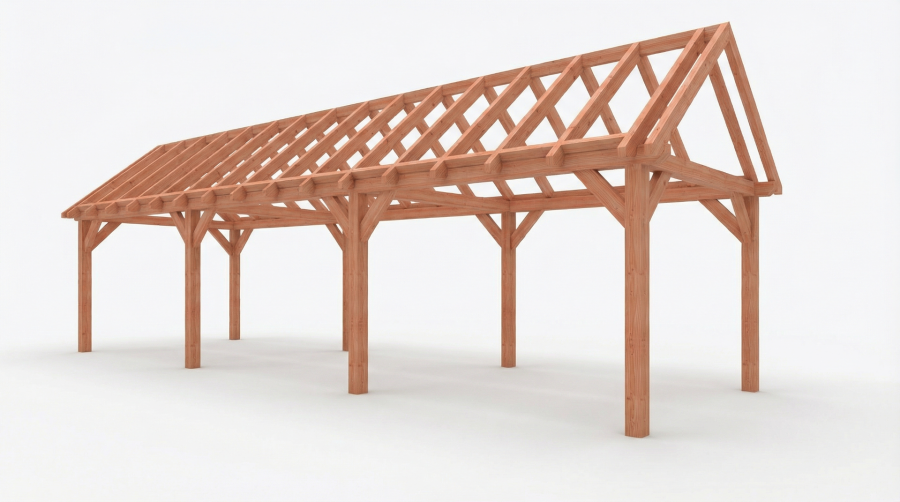 Bouwpakket zadeldak 1121,5x346 cm fijnbezaagd Douglas