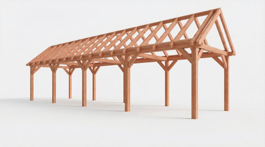 Bouwpakket zadeldak 1219x346 cm fijnbezaagd Douglas