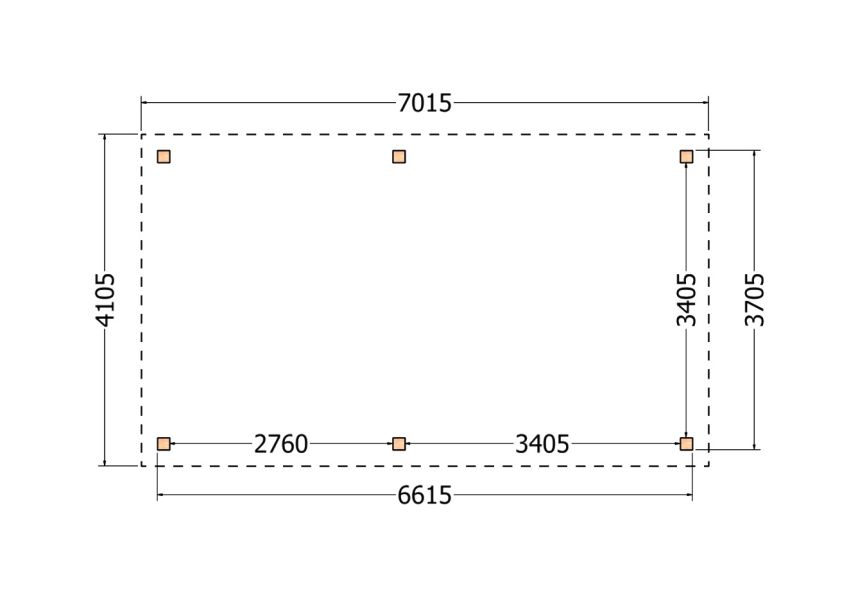 Bouwpakket zadeldak 701,5x410,5 cm fijnbezaagd Douglas