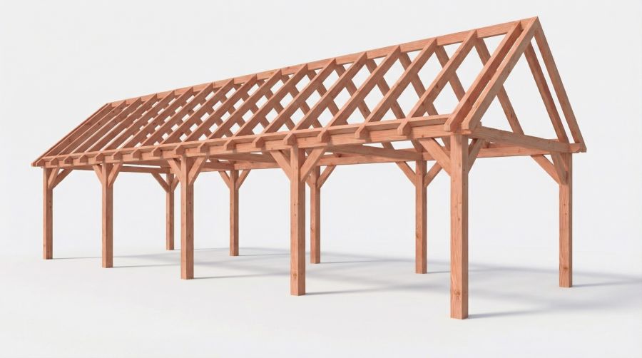 Bouwpakket zadeldak 1219x410,5 cm fijnbezaagd Douglas