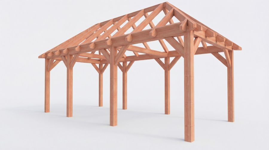 Bouwpakket schilddak 709x346 cm fijnbezaagd Douglas