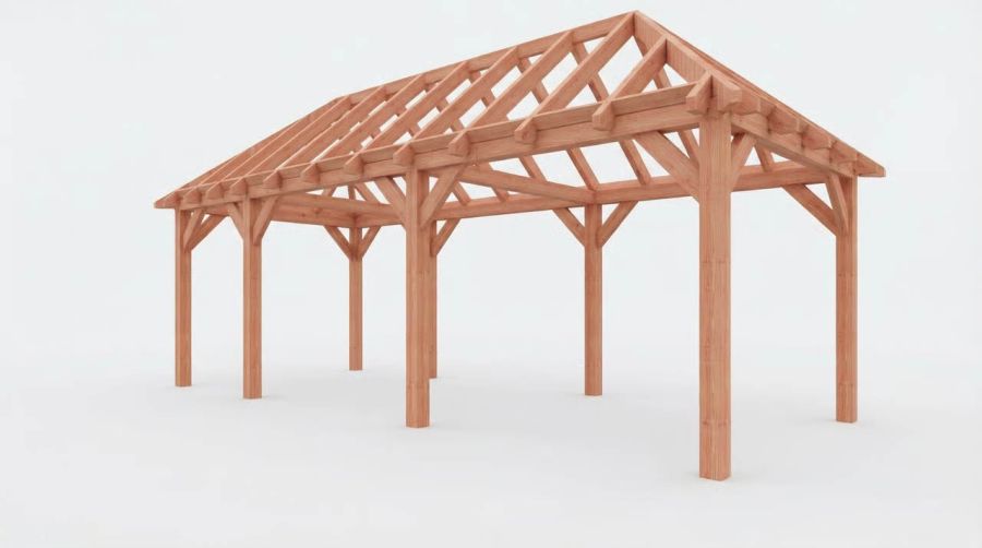 Bouwpakket schilddak 815x346 cm fijnbezaagd Douglas