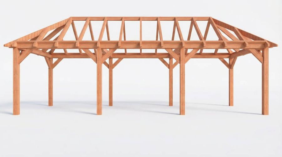 Bouwpakket schilddak 928x346 cm fijnbezaagd Douglas
