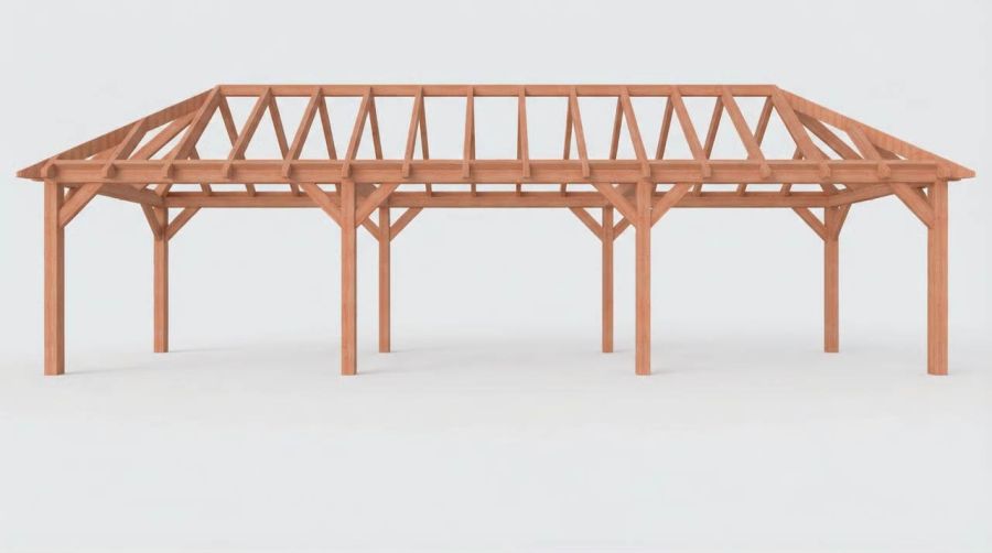 Bouwpakket schilddak 1121,5x346 cm fijnbezaagd Douglas