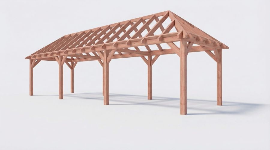 Bouwpakket schilddak 1219x346 cm fijnbezaagd Douglas