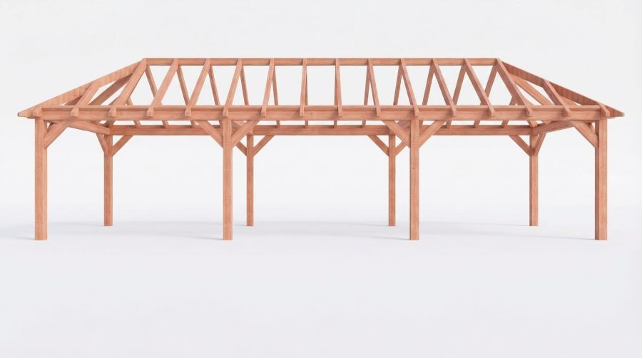 Bouwpakket schilddak 1219x346 cm fijnbezaagd Douglas