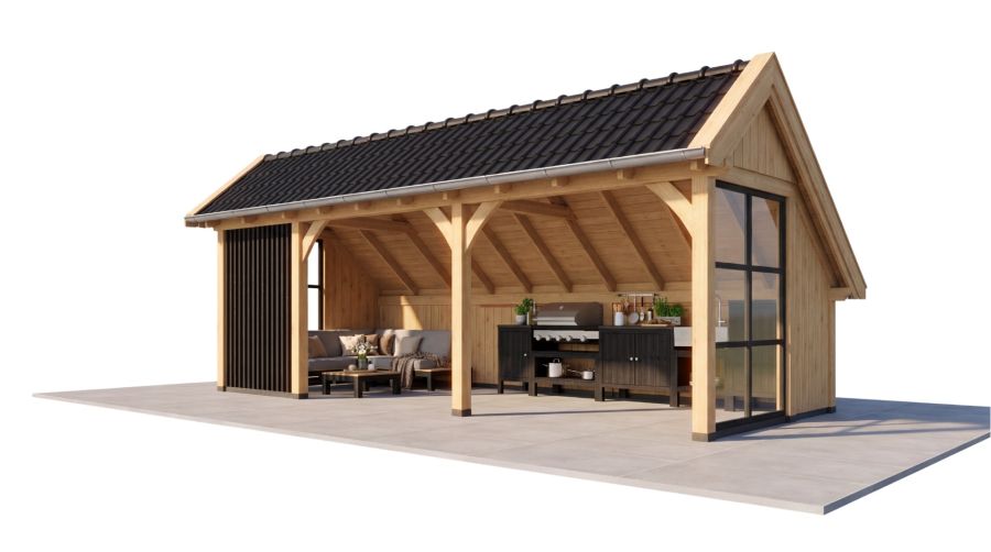 Trendhout Kapschuur De Veste 415x380 cm eiken