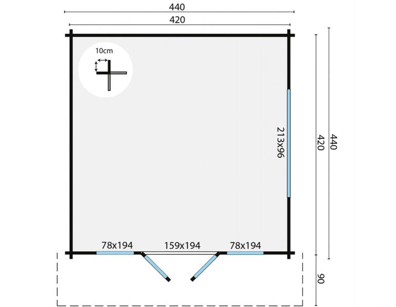 Blokhut Derby - plattegrond