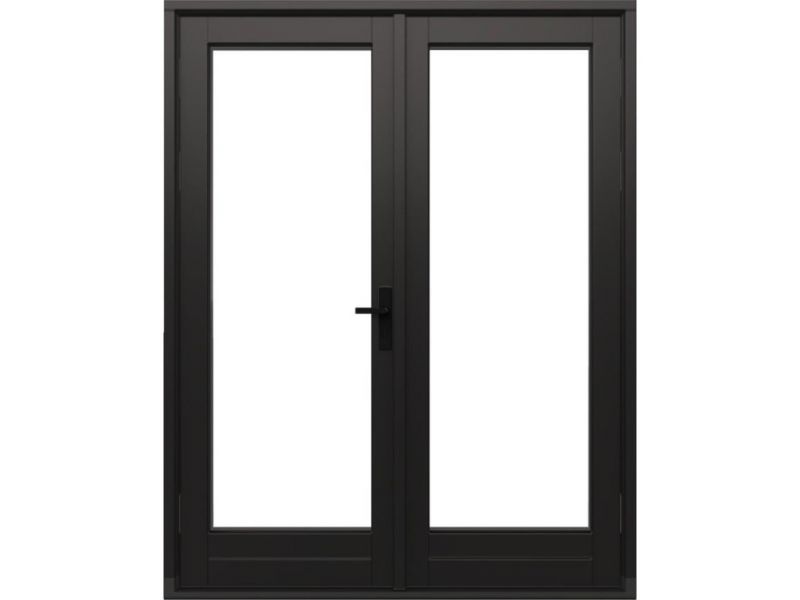 Stapeldorpeldeur - dubbel - 2x deur 83,4x216,9 + kozijn 178x226,3 cm - zwart (incl. DTS en deurbeslag)