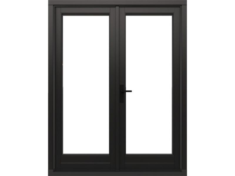 Stapeldorpeldeur - dubbel - 2x deur 83,4x216,9 + kozijn 178x226,3 cm - zwart (incl. DTS en deurbeslag)