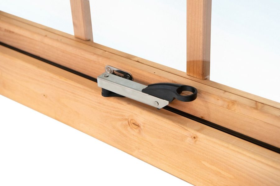 Douglas uitzetraam 6-ruits dubbel 125,2x90 cm buitenmaat incl. 2 soorten roedes, RVS raambeslag en tochtrubber